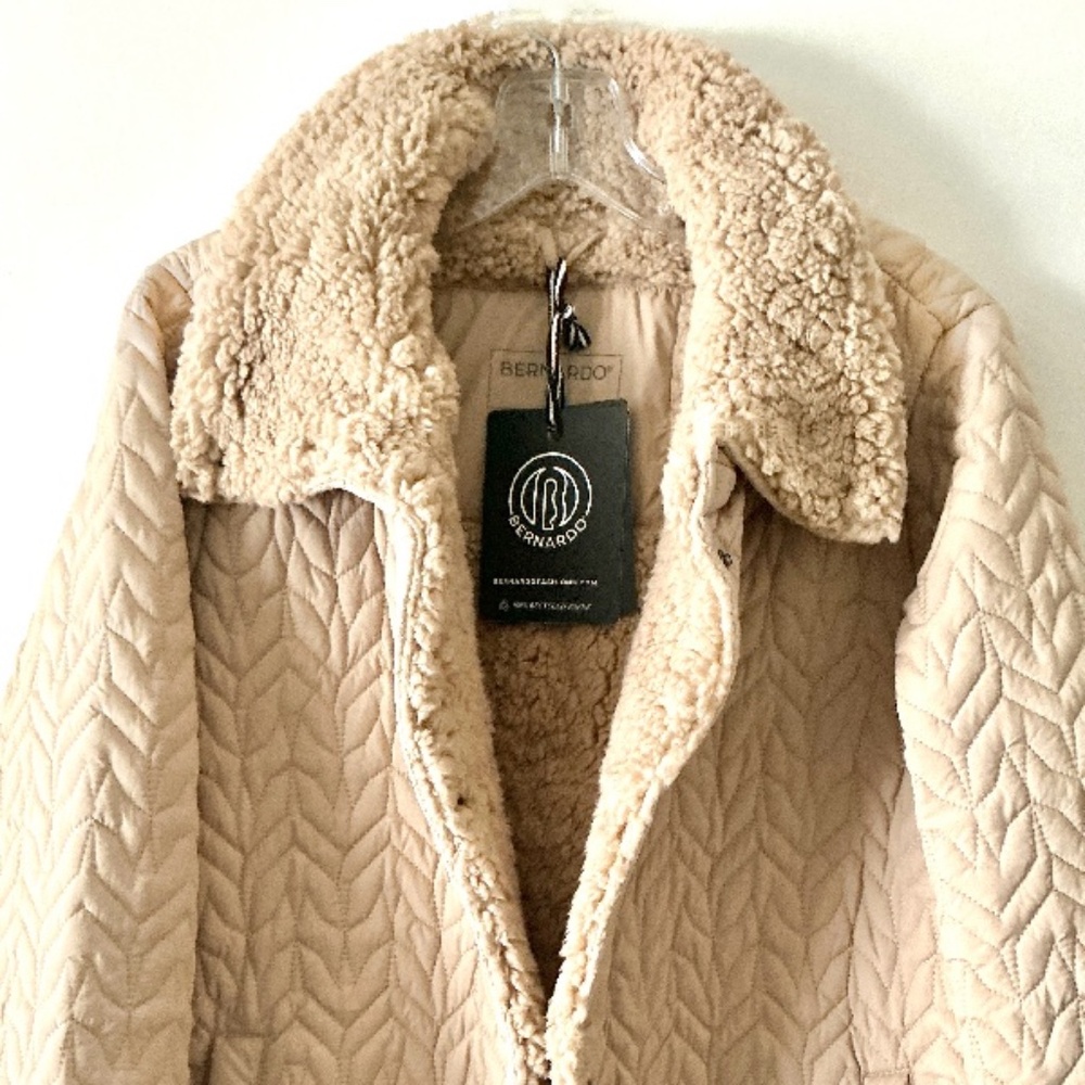 Berardo Quilted Jacket with Faux Shearling Collar New withTags - Picture 2 of 7